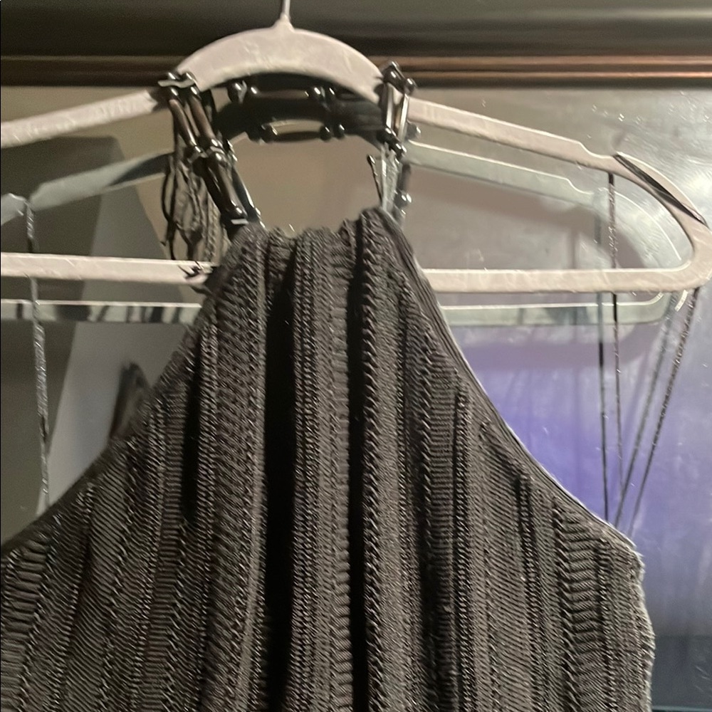 Black Ribbed Halter Top